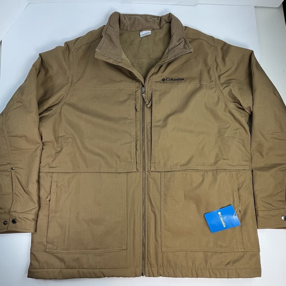 NEW Columbia Loma Vista II Jacket Men's Size XXL Coat Fleece Lined Brown Canvas